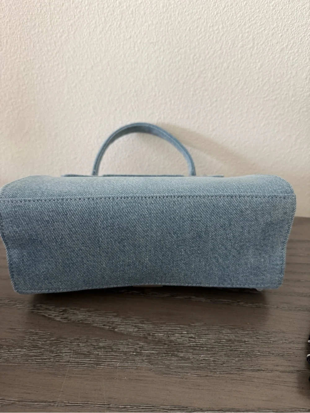 ALDO Light Blue Denim Satchel with Silver Studs